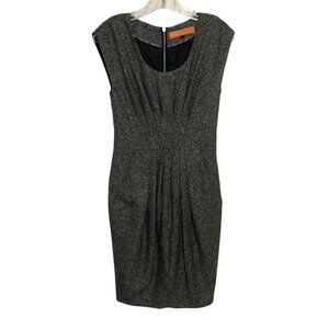 Cynthia Steffe Womens Tweed Dress Size 2 Wool/Silk Blend Back Zip Black & White